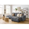 Image de Canapé d'angle fixe MONT-BLANC velours gris foncé angle droit BOBOCHIC 3 places