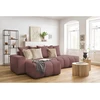Image de Canapé d'angle fixe MONT-BLANC tissu rose angle gauche BOBOCHIC 3 places