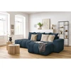 Image de Canapé d'angle fixe MONT-BLANC tissu bleu foncé angle droit BOBOCHIC 3 places