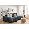 Image de Canapé d'angle fixe MONT-BLANC tissu bleu foncé angle gauche BOBOCHIC 3 places