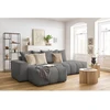 Image de Canapé d'angle fixe MONT-BLANC tissu gris foncé angle gauche BOBOCHIC 3 places
