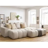 Image de Canapé d'angle fixe MONT-BLANC tissu avec pouf beige angle gauche BOBOCHIC 4 places
