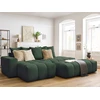 Image de Canapé d'angle fixe MONT-BLANC tissu avec pouf vert angle gauche BOBOCHIC 4 places