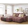 Image de Canapé d'angle fixe MONT-BLANC tissu avec pouf rose angle droit BOBOCHIC 4 places