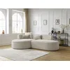 Image de Canapé d'angle fixe ROUSSEAU tissu chiné beige angle gauche BOBOCHIC 4 places