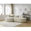 Image de Canapé d'angle fixe ROUSSEAU velours côtelé beige angle gauche BOBOCHIC 4 places