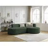 Image de Canapé d'angle fixe ROUSSEAU tissu chiné vert angle droit BOBOCHIC 4 places
