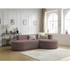 Image de Canapé d'angle fixe ROUSSEAU tissu chiné rose angle droit BOBOCHIC 4 places