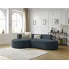 Image de Canapé d'angle fixe ROUSSEAU tissu chiné bleu foncé angle gauche BOBOCHIC 4 places