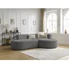 Image de Canapé d'angle fixe ROUSSEAU tissu chiné gris foncé angle droit BOBOCHIC 4 places