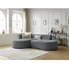 Image de Canapé d'angle fixe ROUSSEAU tissu texturé gris foncé angle gauche BOBOCHIC 4 places