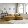 Image de Canapé d'angle fixe ROUSSEAU tissu texturé jaune angle droit BOBOCHIC 4 places