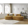 Image de Canapé d'angle fixe ROUSSEAU tissu texturé jaune angle gauche BOBOCHIC 4 places