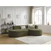 Image de Canapé d'angle fixe ROUSSEAU tissu texturé vert angle droit BOBOCHIC 4 places