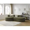 Image de Canapé d'angle fixe ROUSSEAU tissu texturé vert angle gauche BOBOCHIC 4 places