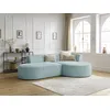 Image de Canapé d'angle fixe ROUSSEAU velours côtelé bleu clair angle droit BOBOCHIC 4 places