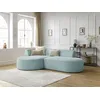 Image de Canapé d'angle fixe ROUSSEAU velours côtelé bleu clair angle gauche BOBOCHIC 4 places
