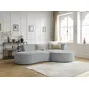 Image de Canapé d'angle fixe ROUSSEAU velours côtelé gris clair angle droit BOBOCHIC 4 places