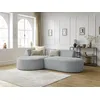 Image de Canapé d'angle fixe ROUSSEAU velours côtelé gris clair angle gauche BOBOCHIC 4 places