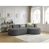 Image de Canapé d'angle fixe ROUSSEAU velours côtelé gris foncé angle droit BOBOCHIC 4 places