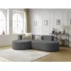 Image de Canapé d'angle fixe ROUSSEAU velours côtelé gris foncé angle gauche BOBOCHIC 4 places