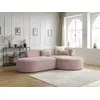 Image de Canapé d'angle fixe ROUSSEAU velours côtelé violet angle droit BOBOCHIC 4 places