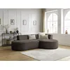 Image de Canapé d'angle fixe ROUSSEAU velours côtelé marron angle droit BOBOCHIC 4 places
