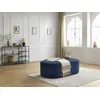 Image de Pouf pour canapé modulable ROUSSEAU tissu texturé bleu foncé BOBOCHIC