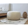 Image de Pouf rond MERINOS blanc BOBOCHIC