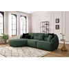 Image de Canapé d'angle fixe ALESIA tissu chiné vert angle gauche BOBOCHIC 3 places