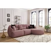 Image de Canapé d'angle fixe ALESIA tissu chiné rose angle droit BOBOCHIC 3 places