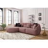 Image de Canapé d'angle fixe ALESIA tissu chiné rose angle gauche BOBOCHIC 3 places