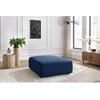 Image de Pouf grand JEANNE tissu texturé bleu foncé BOBOCHIC