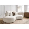 Image de Canapé droit fixe 3 places SAINT-GERMAIN tissu bouclette blanc BOBOCHIC