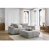 Image de Canapé droit convertible coffre ARSENE avec pouf gris clair BOBOCHIC 4 places
