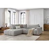 Image de Canapé d'angle L convertible coffre ARSENE gris clair angle gauche BOBOCHIC 3 places