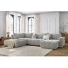 Image de Canapé panoramique convertible coffre ARSENE gris clair angle droit BOBOCHIC 5 places
