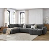 Image de Canapé panoramique convertible coffre ARSENE gris foncé angle droit BOBOCHIC 5 places