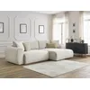 Image de Canapé d'angle convertible coffre LUCIEN gros côtelé doux beige angle droit BOBOCHIC 4 places