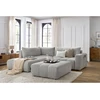 Image de Canapé d'angle L convertible coffre ARSENE avec pouf gris clair angle gauche BOBOCHIC 4 places