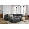 Image de Canapé d'angle L convertible coffre ARSENE avec pouf gris foncé angle droit BOBOCHIC 4 places
