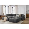 Image de Canapé d'angle L convertible coffre ARSENE avec pouf gris foncé angle gauche BOBOCHIC 4 places