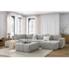 Image de Canapé panoramique convertible coffre ARSENE avec pouf gris clair angle droit BOBOCHIC 6 places