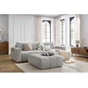 Image de Canapé d'angle réversible convertible coffre ARSENE avec pouf gris clair réversible BOBOCHIC 4 places