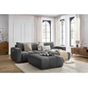 Image de Canapé d'angle réversible convertible coffre ARSENE avec pouf gris foncé réversible BOBOCHIC 4 places