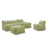 Image de Canapé de jardin modulable RIVIERA avec 1 chauffeuse 1 place, 1 chauffeuse 2 places, 1 méridienne et 1 pouf vert BOBOCHIC