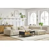 Image de Canapé d'angle fixe LAVENA tissu velours beige angle droit BOBOCHIC 4 places