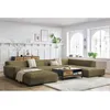 Image de Canapé panoramique fixe LAVENA tissu velours vert angle gauche BOBOCHIC 6 places
