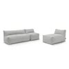 Image de Canapé de jardin modulable RIVIERA avec 1 chauffeuse 1 place, 1 chauffeuse 2 places et 1 méridienne gris clair BOBOCHIC