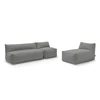 Image de Canapé de jardin modulable RIVIERA avec 1 chauffeuse 1 place, 1 chauffeuse 2 places et 1 méridienne gris foncé BOBOCHIC